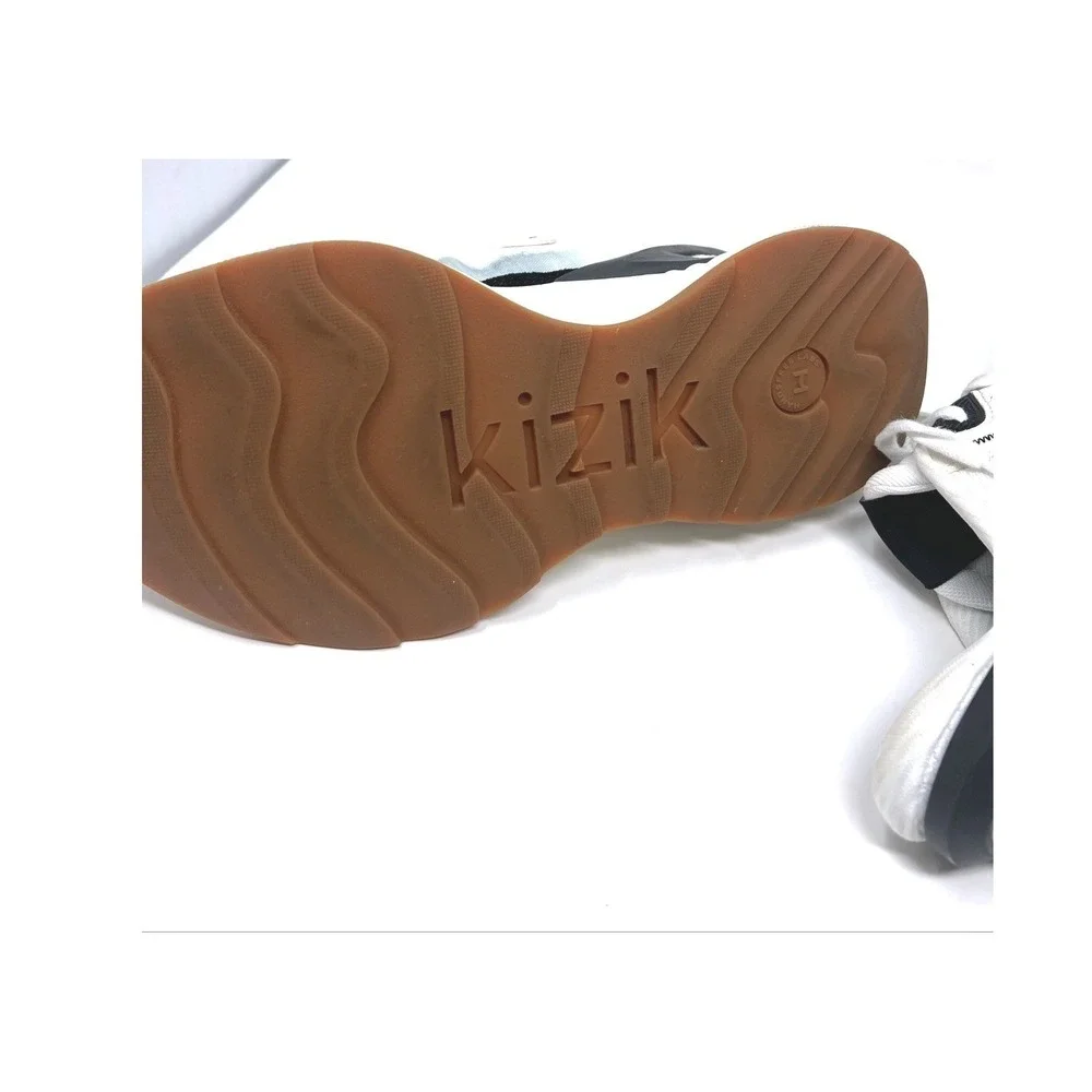Kizik Monaco White/Black Hands-Free Slip in/on Shoes Womens size 8 Walking Retro